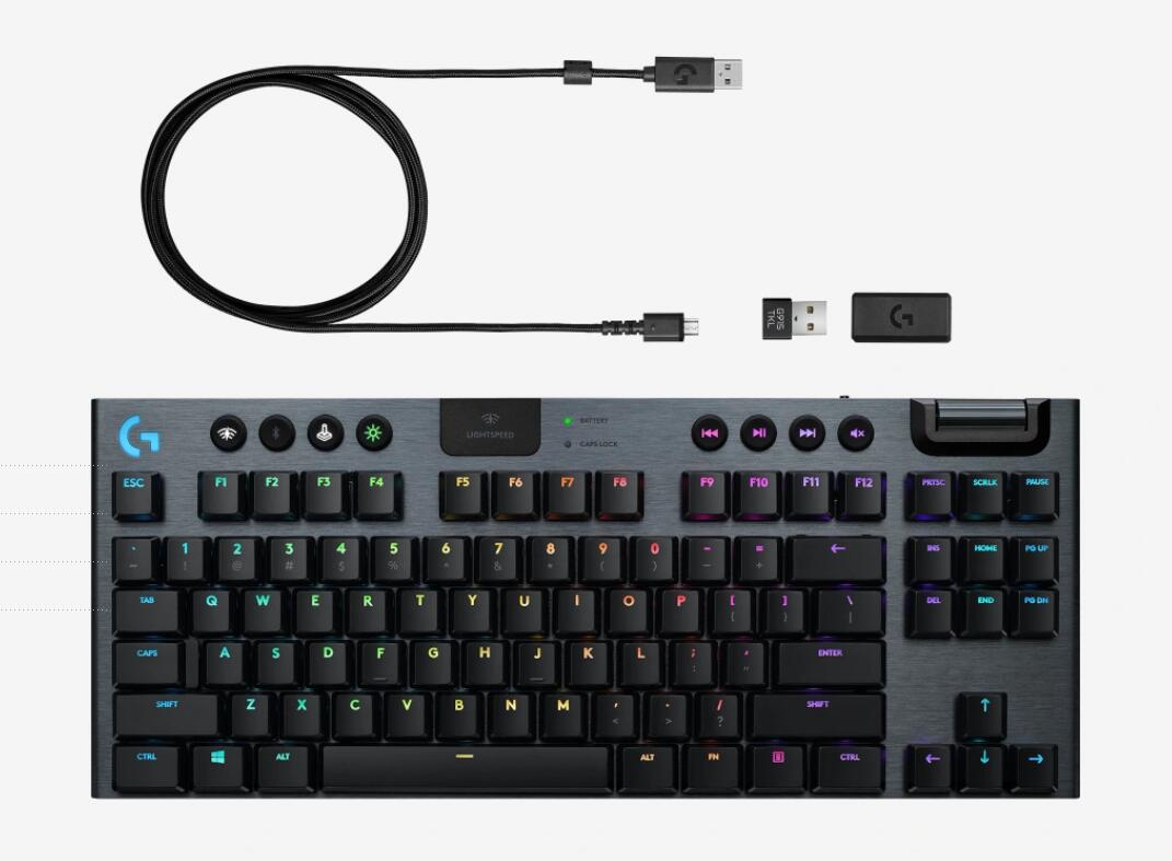 Logitech G913 TKL Lightspeed RGB 無線機械式鍵盤白色(GL Tactile 觸